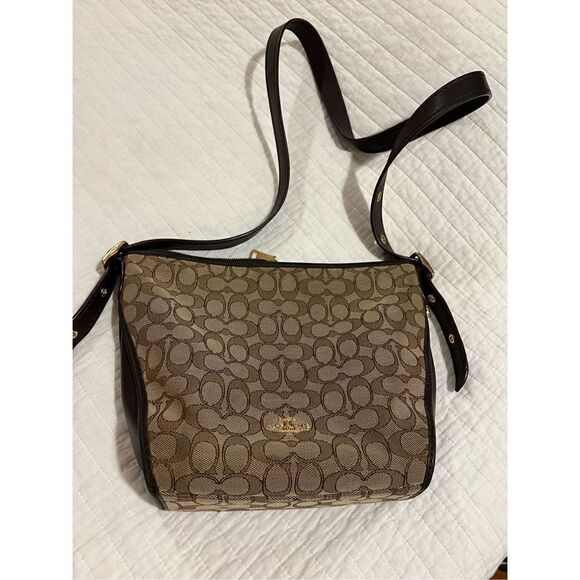 Authentic Coach Small Dufflette In Signature Jacquard - Picture 1 of 10